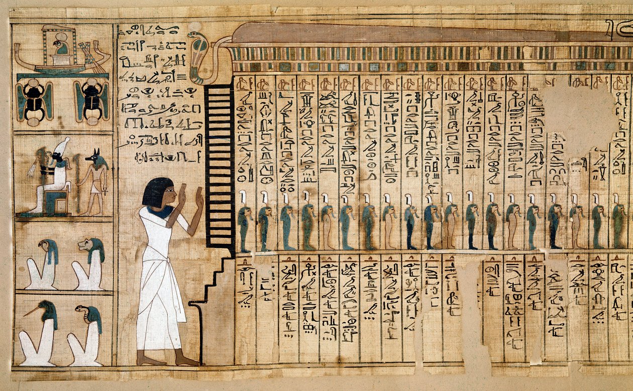 Ancient Egypt: fragment of the Book of the Dead, papyrus of