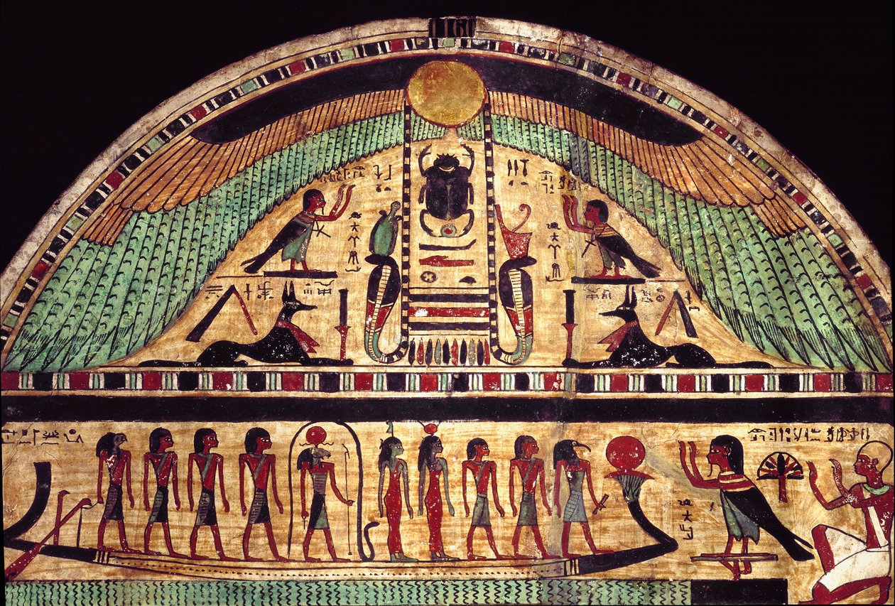 Funerary stele of the great priest of Amon Ousirour by School Egyptian