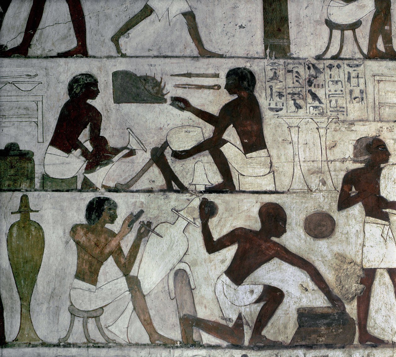 Necropole of the Nobles, Tomb of Rekhmire, artisans, Luxor Thebes by School Egyptian