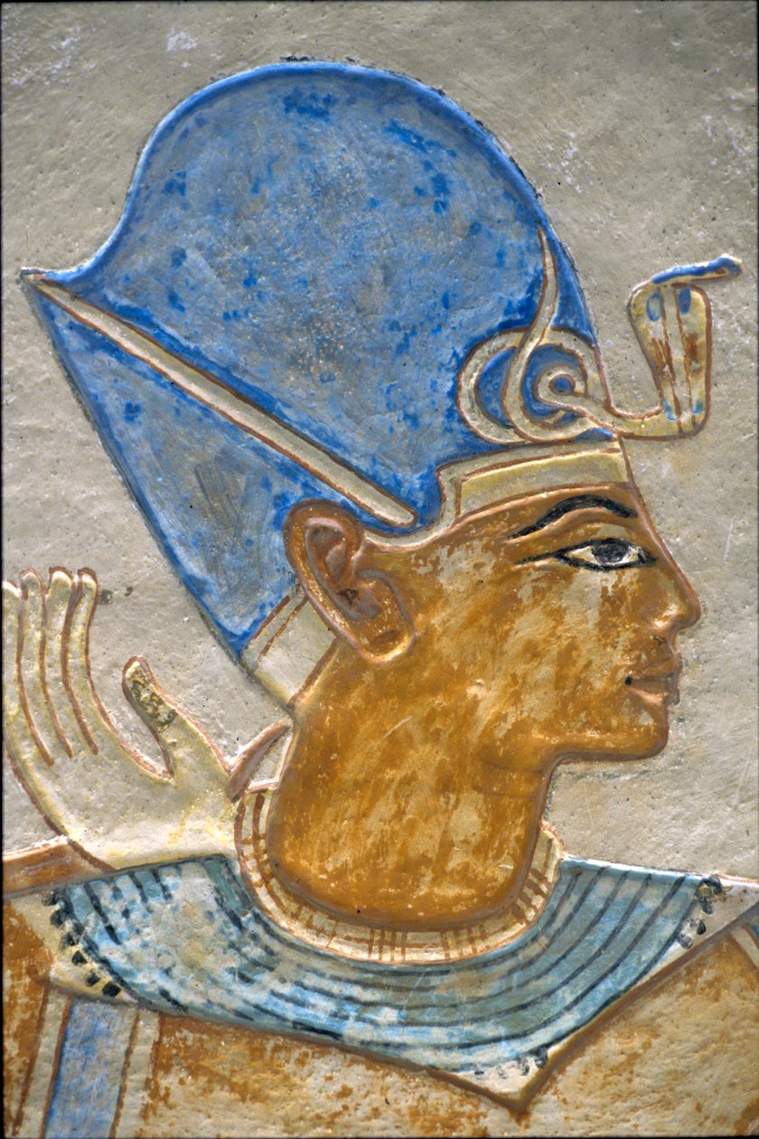 Rameses III Embracing Isis, Tomb of Amon-hir-Khopshef by School Egyptian