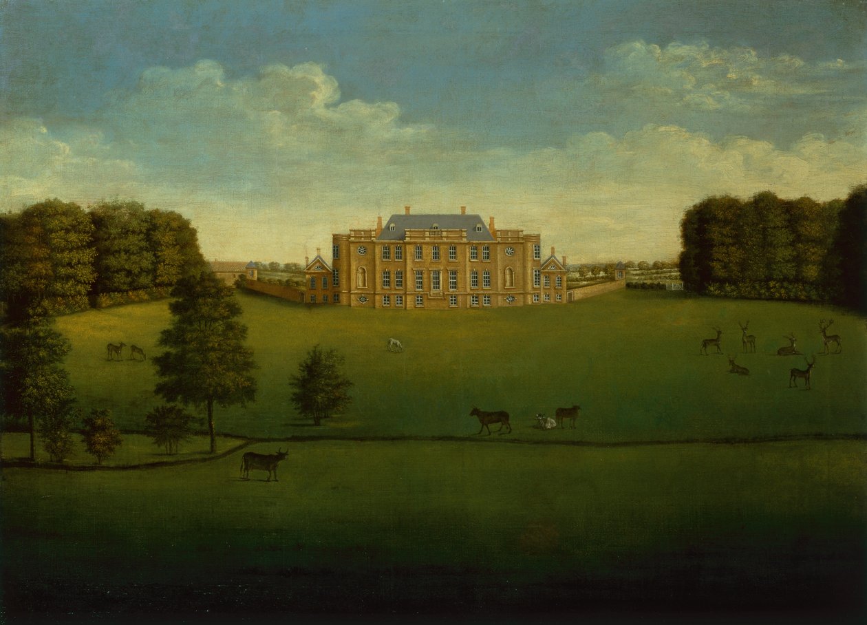 A Prospect of Gautby Hall, Lincolnshire from Across the Lake by School English