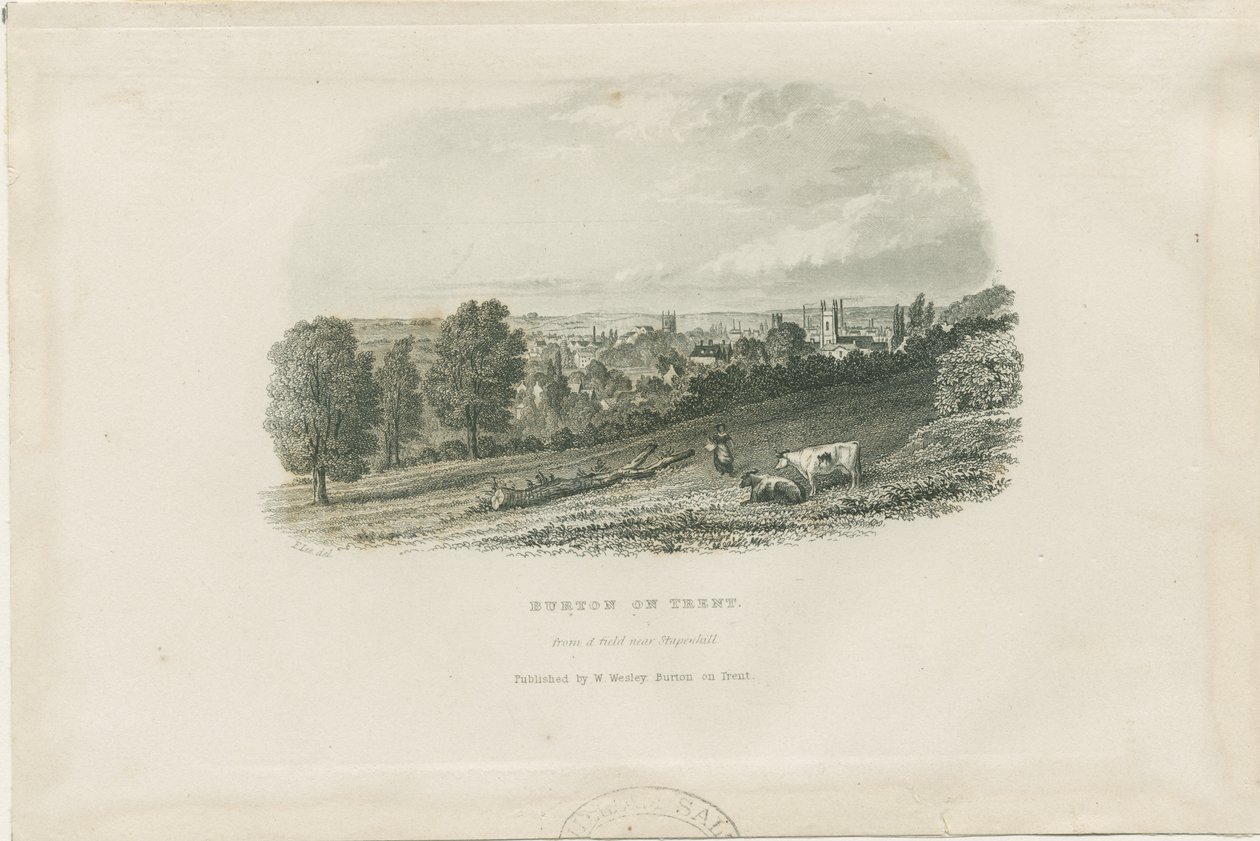 Burton-upon-Trent Bridge and Town by School English