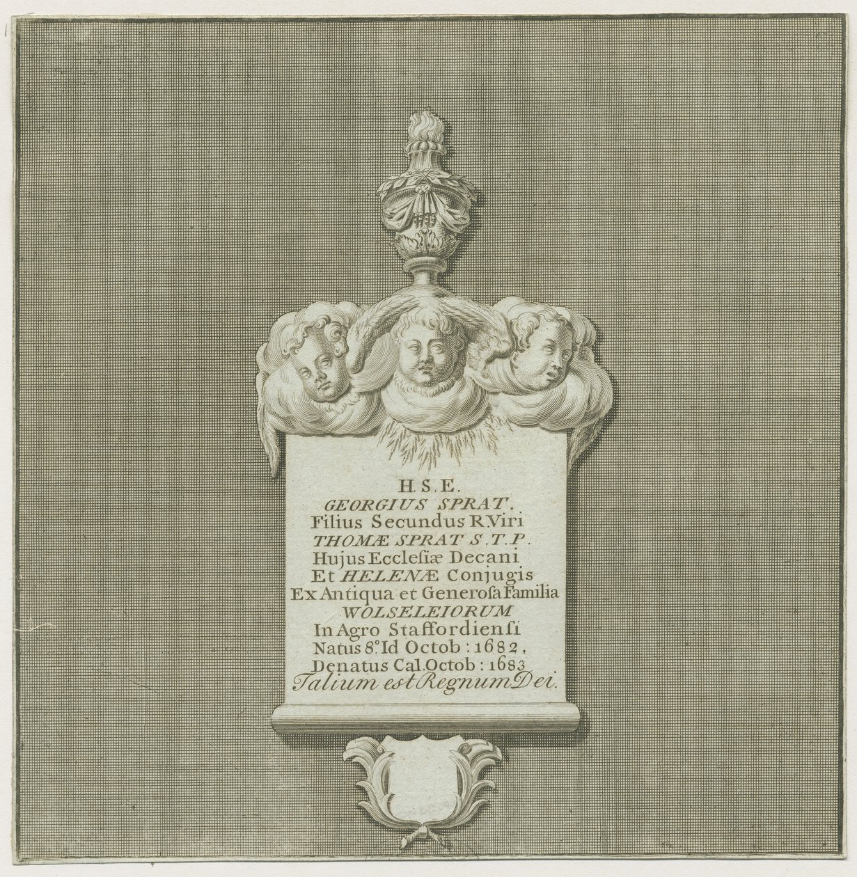 Colwich - Mural Monument to George Sprat by School English