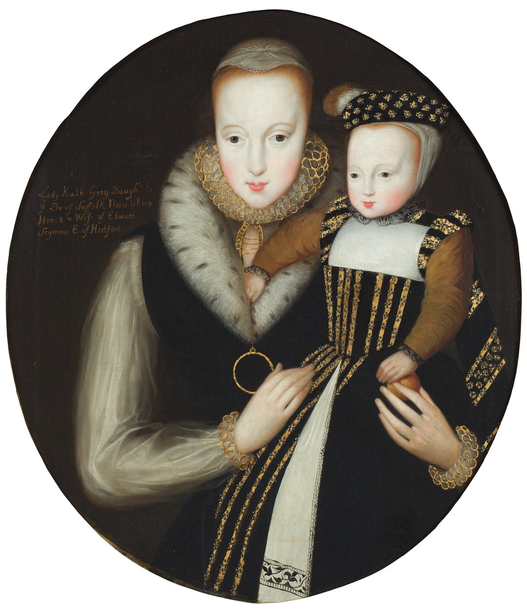 Portrait of Lady Catherine Grey and her son, Edward by School English