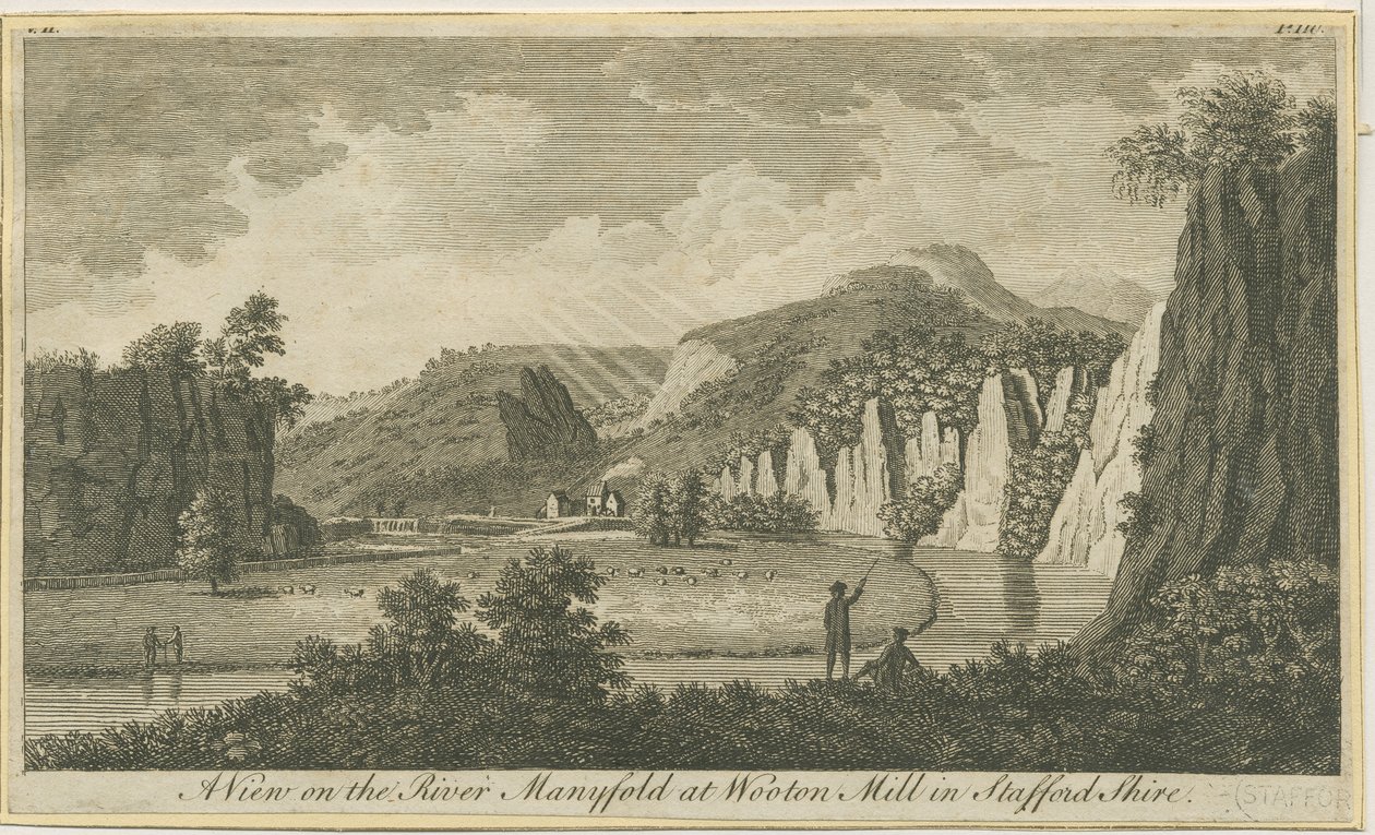 Wetton - Manifold Valley: engraving by School English