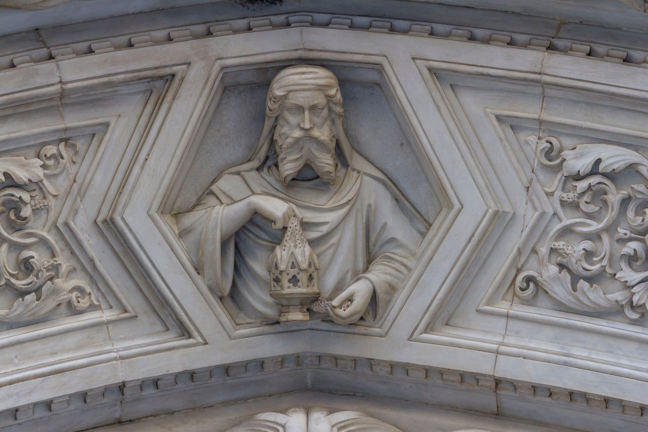 Christ (detail) from Relief Around Lateral Portal, Cathedral of Saint Mary of Flower, Florence by School Florentine