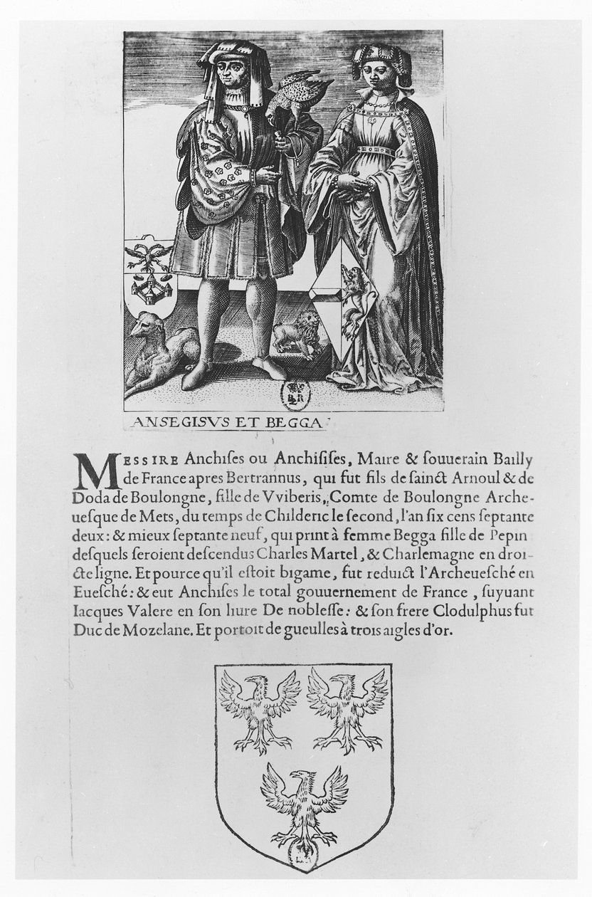 Ansegisel and his wife Begga by School French