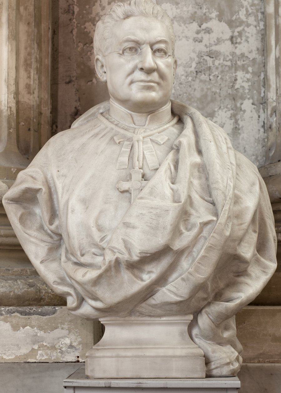 Bust of Alfred Williez (marble) by School French