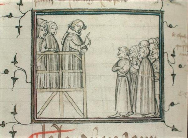 Charles V (1338-80) the Wise Preaching in Les Halles, Paris, in 1364 by School French