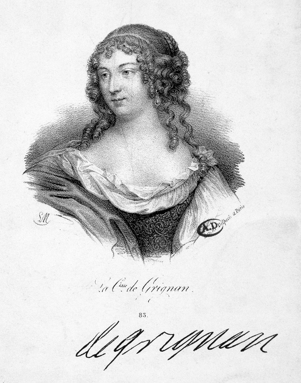 Francoise Marguerite de Sevigne, Countess of Grignan (1648-1705), daughter of Marie de Rabutin-Chantal (Rabutin Chantal), Marquise of Sevigne dit Madame de Sevigne (1626-1696) by School French