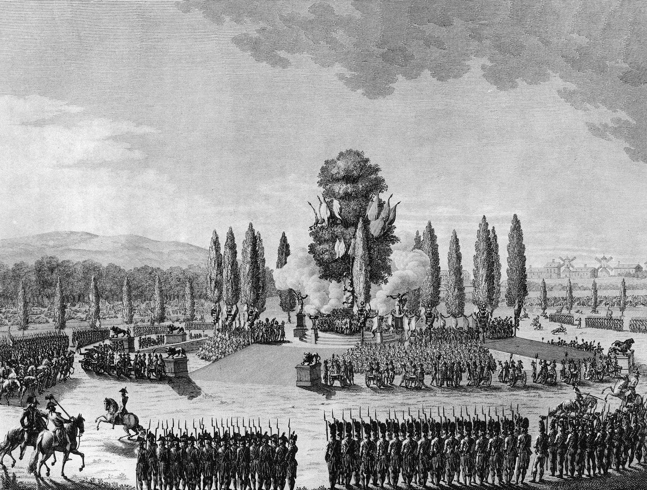 French Revolution: Republican fete des victoires au champs de mars in Paris on the 10th Prairial An IV (May 29) by School French