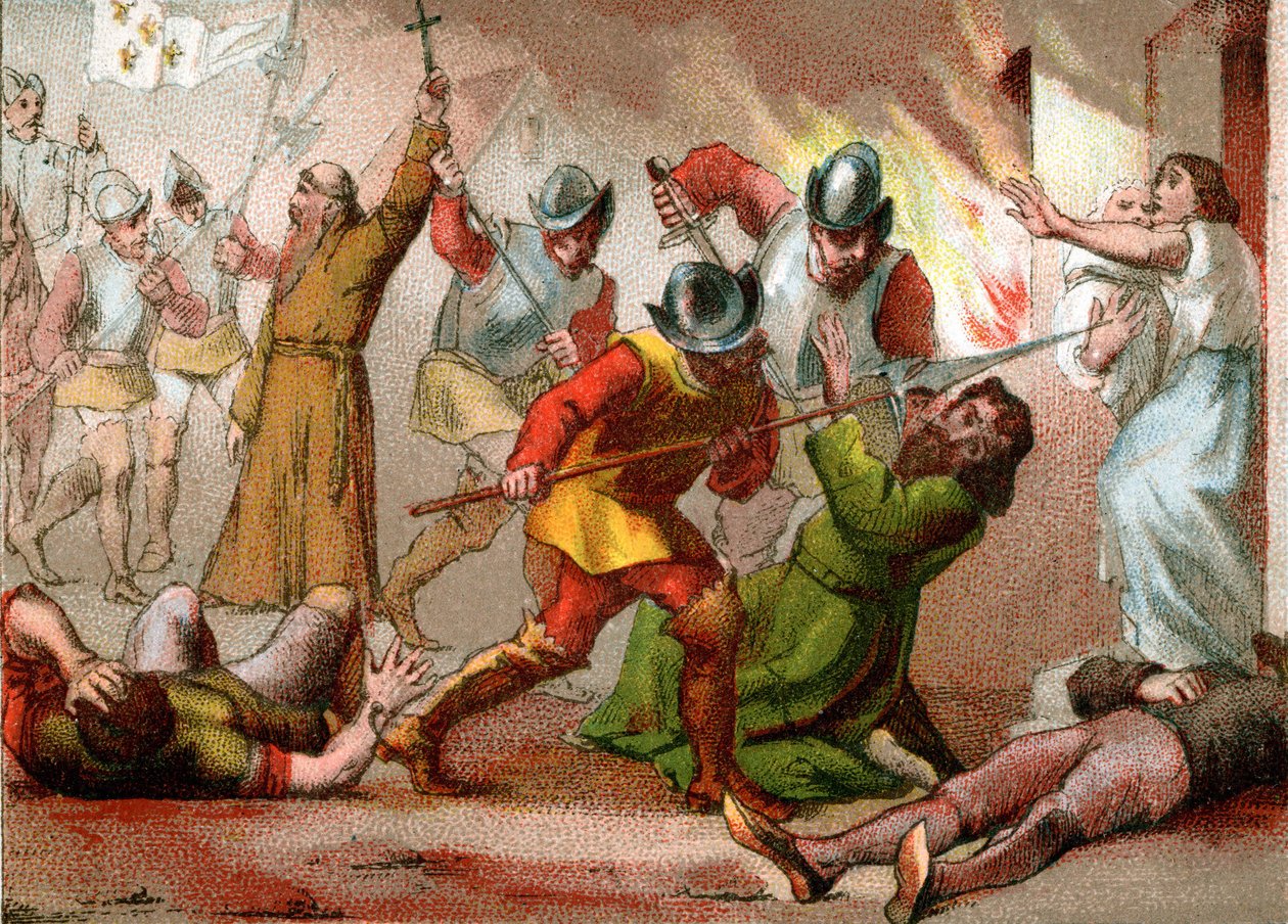 Massacre of the Protestants, on the Night of Saint Bartelemy, 24th August 1572 by School French