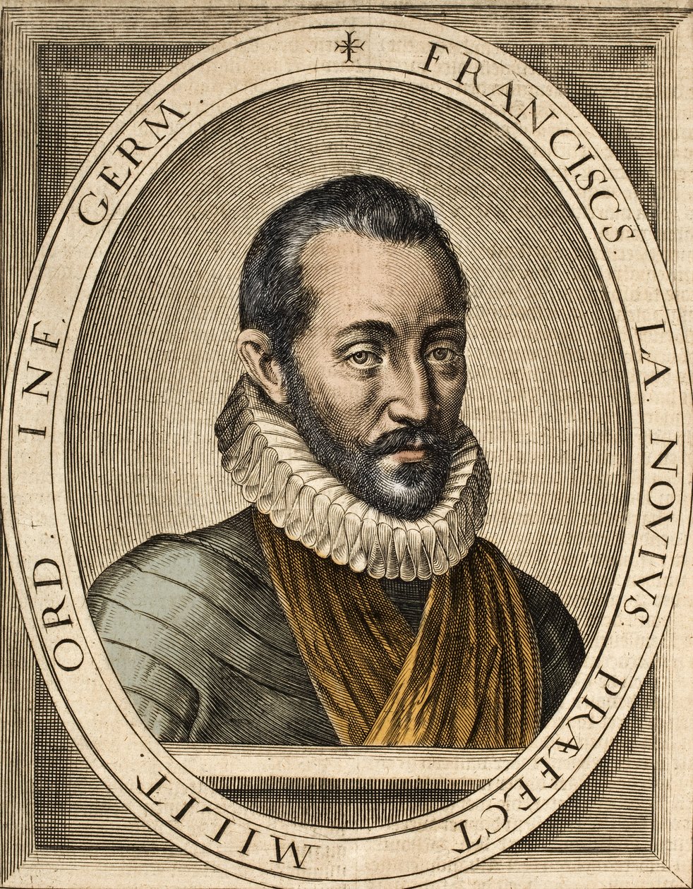 Portrait of Francois de La Noue, author of Speeches politiques et militaires francais - Francois de la Noue called Bras-de-Fer (Iron Arm) by School French