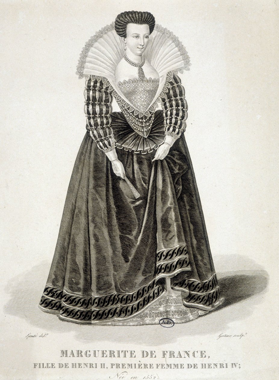 Portrait of Margaret of Valois, known as Queen Margot (1553-1615), Queen of Navarre, first wife of Henry IV by School French
