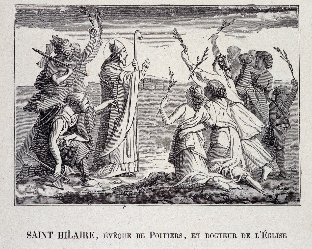 Saint Hilaire, Bishop of Poitiers and Doctor of the Church who died in 367 by School French
