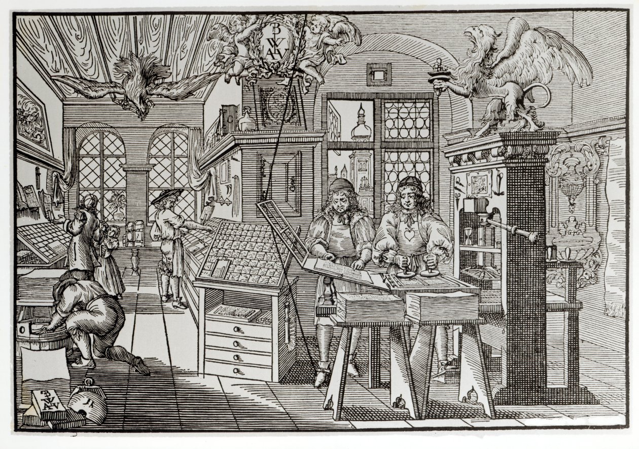 Interior of a Printing Works in Nuremberg by School German