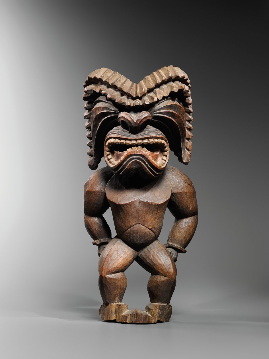 Hawaiian figure, kona style, representing the god of war, Ku Ka 
