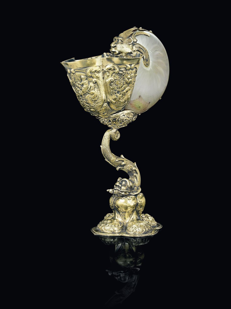 Mounted nautilus cup, Nagyszeben, mid 17th century by School Hungarian