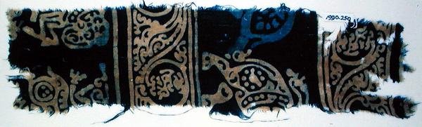 Block-Printed Textile Fragment, Indian by School Indian