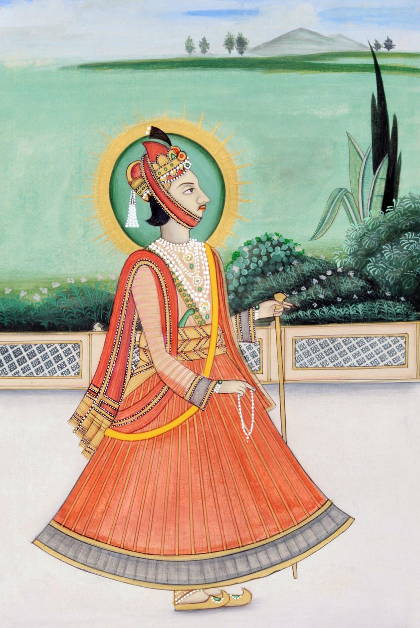 Miniature Painting of Maharaja Sawai Jai Singh III, Jaipur by School Indian