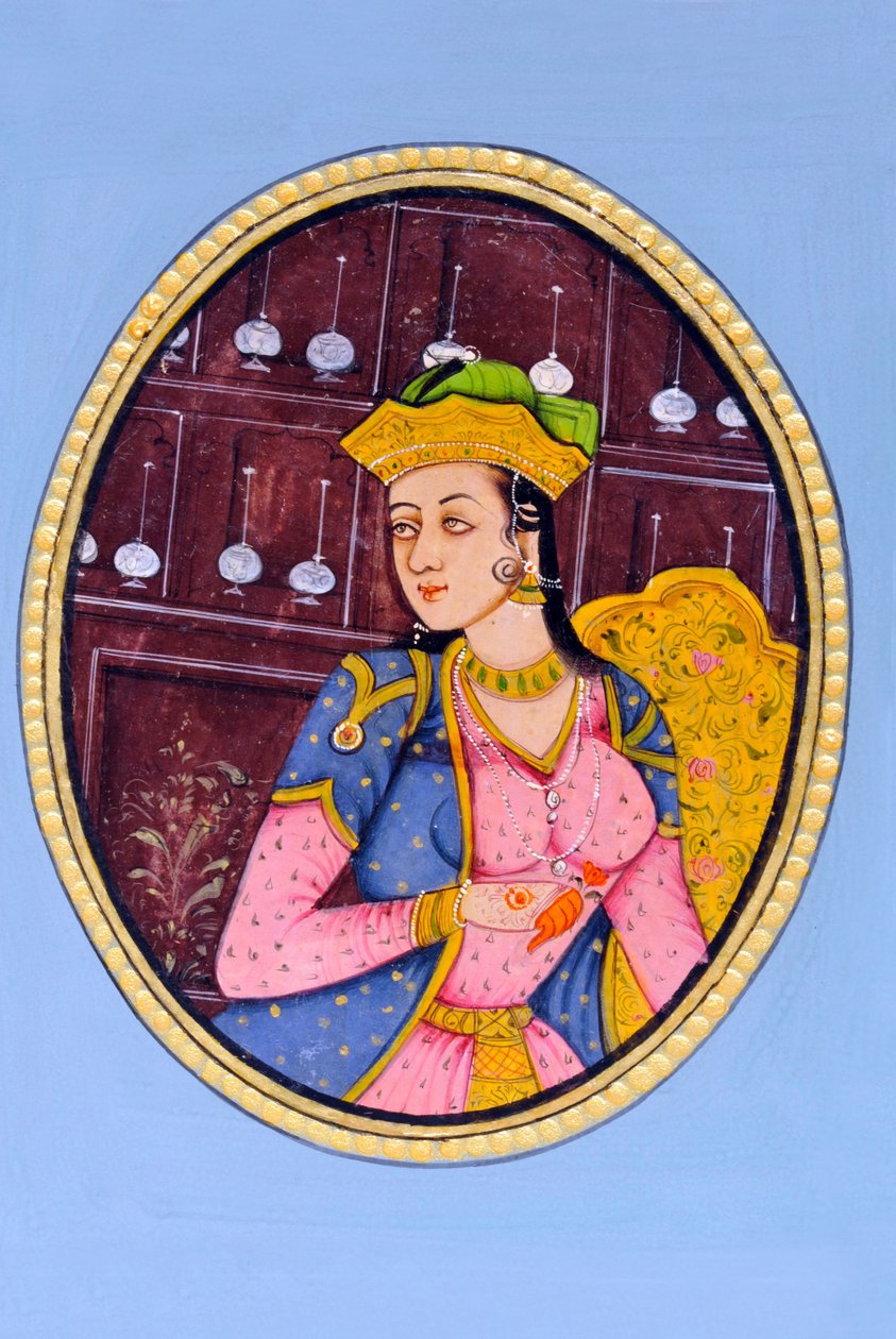 Miniature Painting of Queen Mumtaz Mahal by School Indian