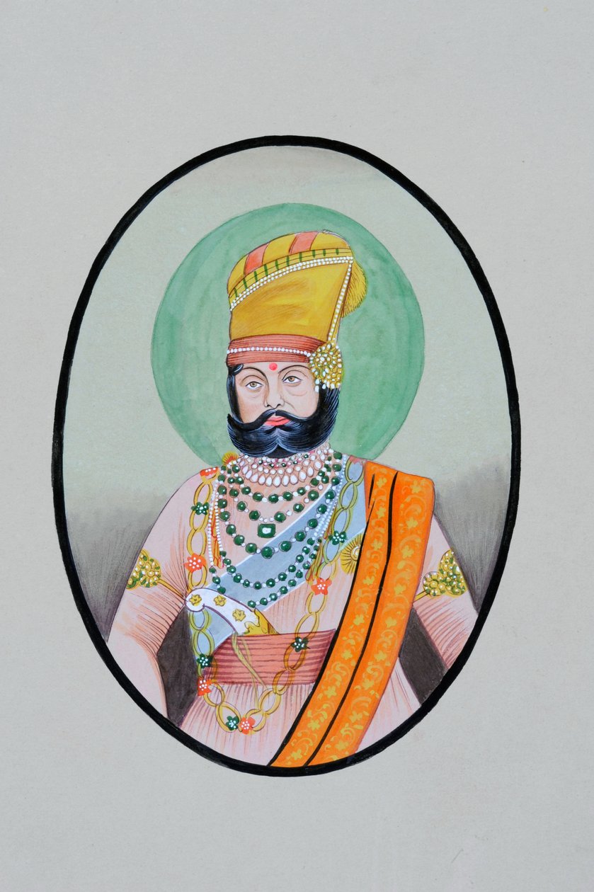 Miniature Painting of Maharaja Jaswant Singh, Jodhpur by School Indian
