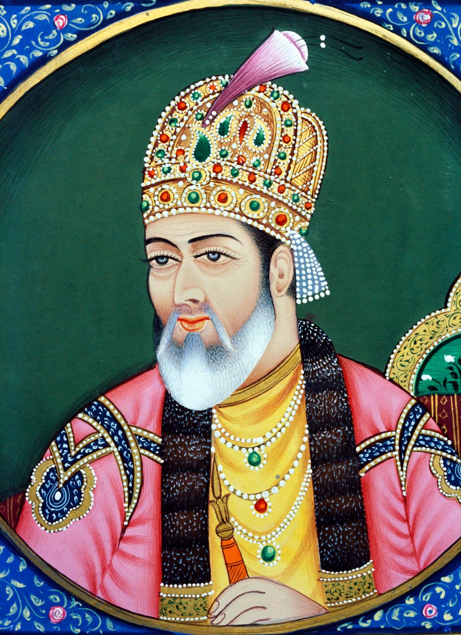 Mughal Emperor Shah Jahan Miniature Painting by School Indian