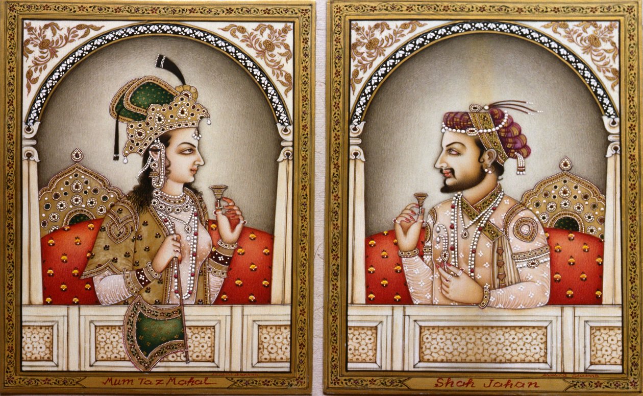 Mumtaz Mahal and Shah Jahan by School Indian