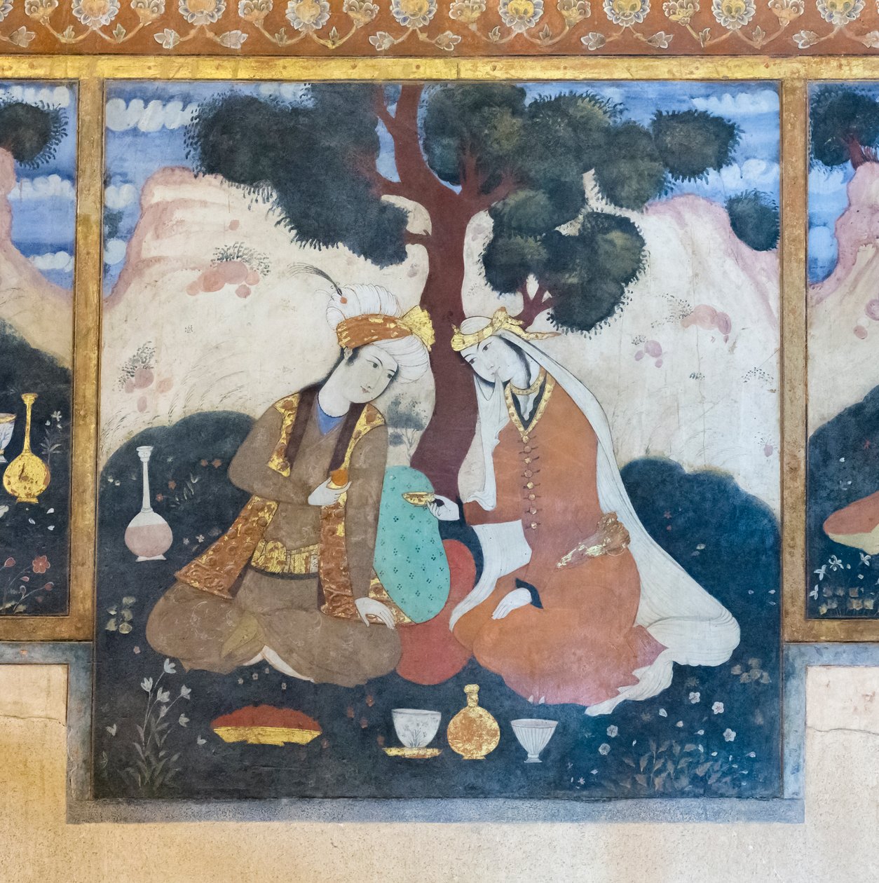 Fresco at Chehel Sotoun palace, Esfahan, Iran by School Iranian