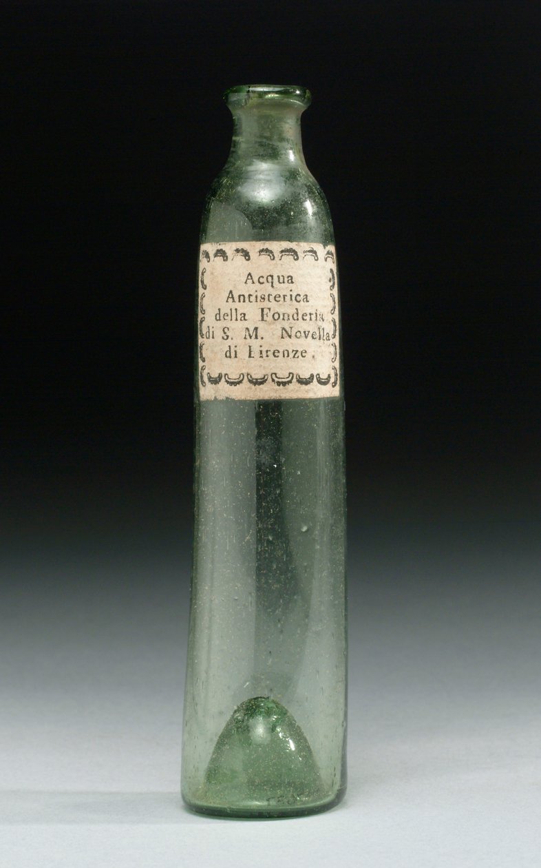 Bottle which contained anti-hysteria water, from the Fonderia di Sua Altezza Reale, Officina Profumo, Farmaceutica di Santa Maria Novella, Florence, c.1850-1920 by School Italian