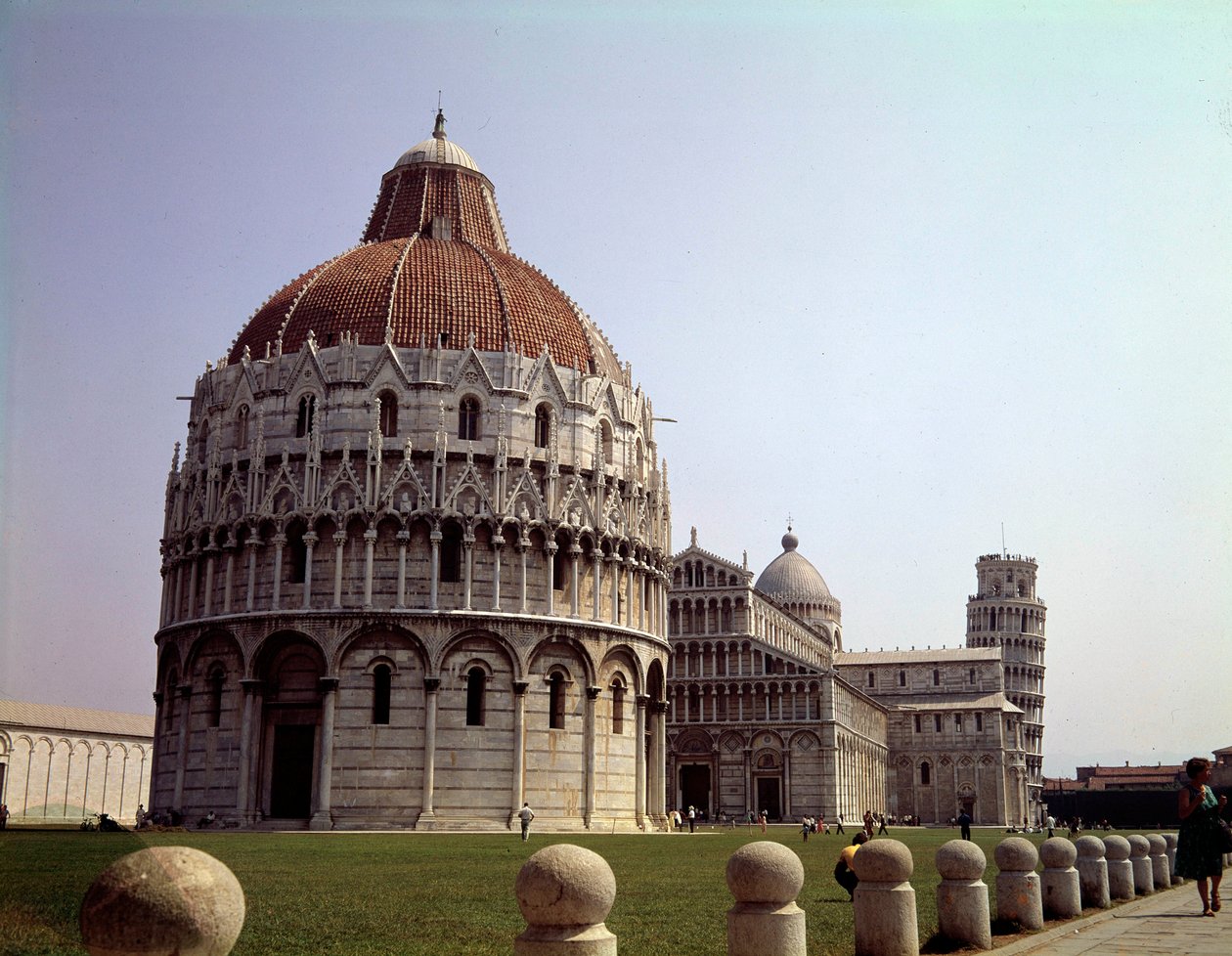 Medieval Architecture: View of the Baptistery, the Dome, and the Tower ...