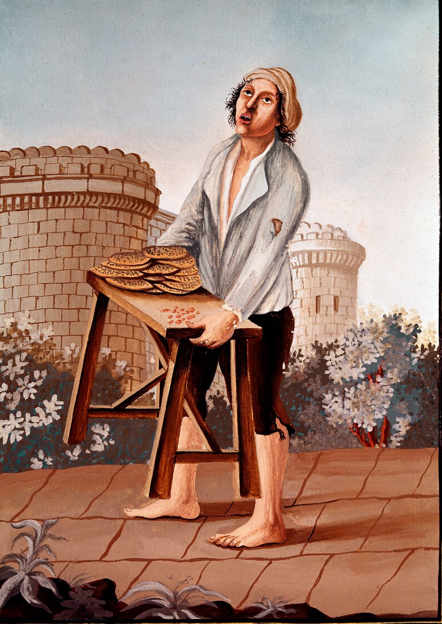 Neapolitan folk customs: the street pizza seller by School Italian