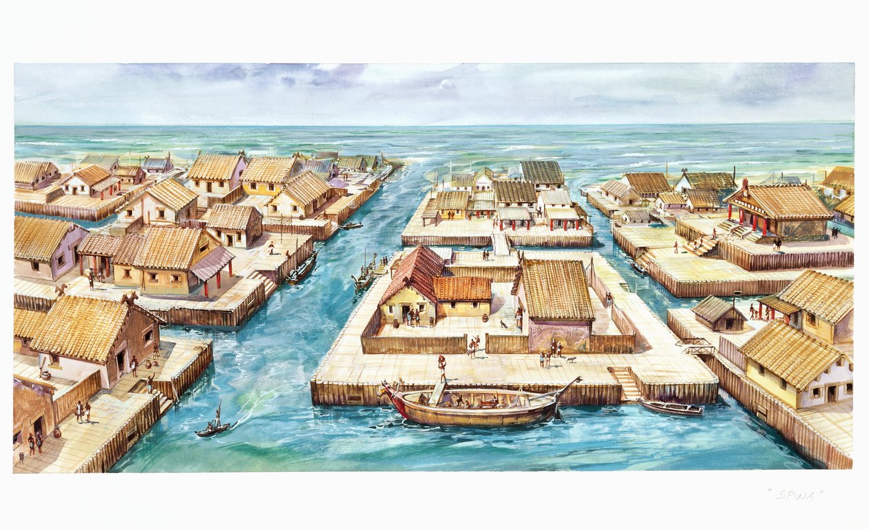 Reconstruction of the port of Spina by School Italian