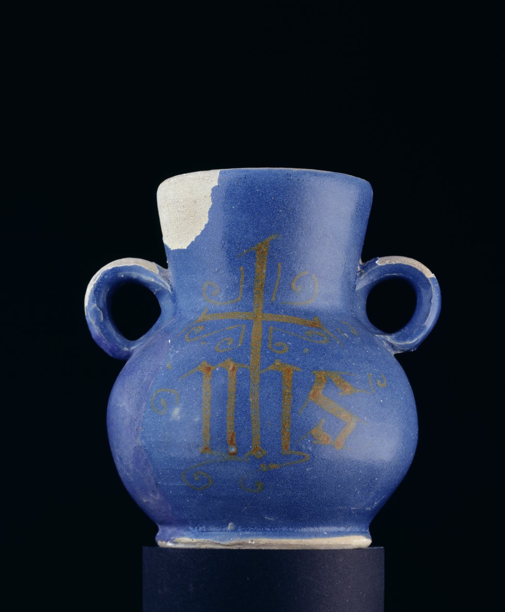 Tin-Glazed Ring Vase by School Italian