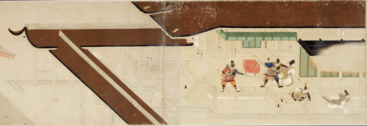 Illustrated Tale of The Civil War, The Imperial Visit to Rokuhara by School Japanese