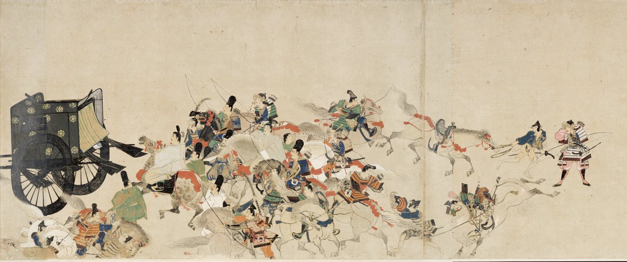 Illustrated Tale of The Civil War, The Imperial Visit to Rokuhara by School Japanese