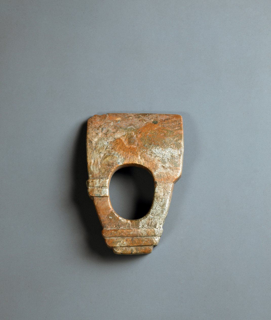 Red granite ring-shaped hoe, Jomon period by Japanese School