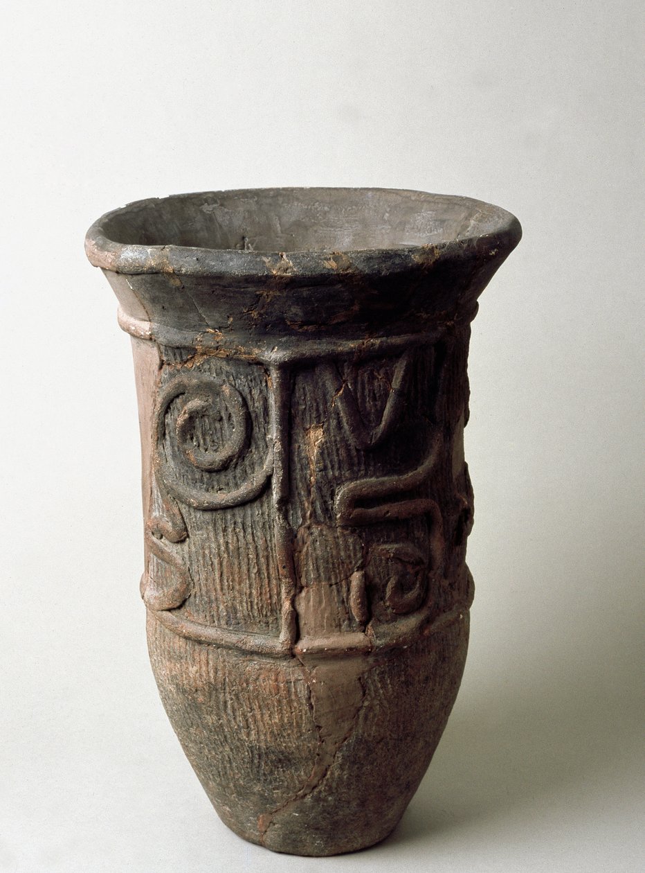 Terracotta jar from Chiba, Jomon period 13th-11th century BC by Japanese School
