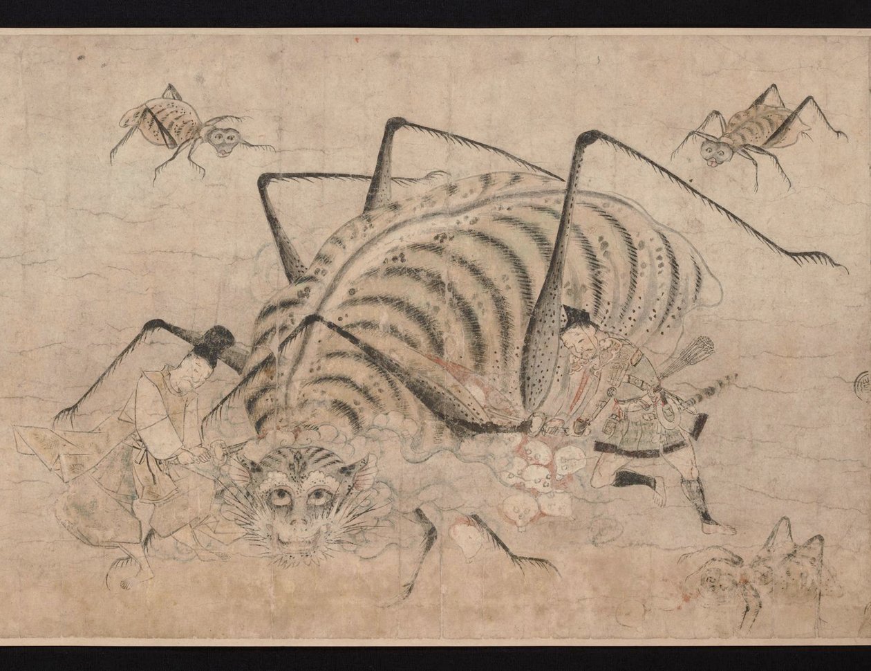 Yorimitsu killing Tsuchigumo (detail) by School Japanese