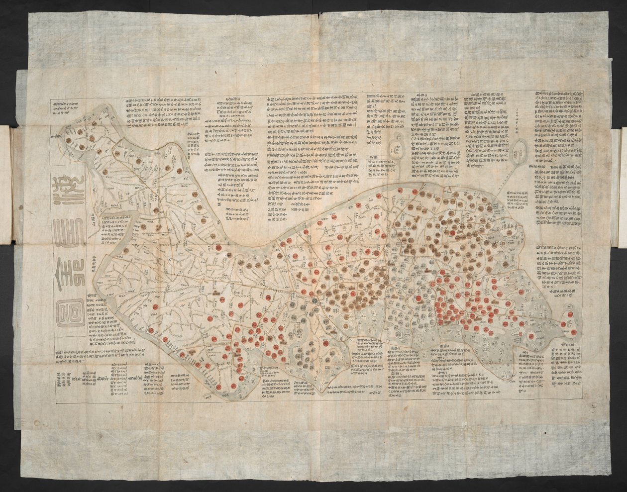 A Map of the Korean Peninsula Originally Created c.1820 by School Korean