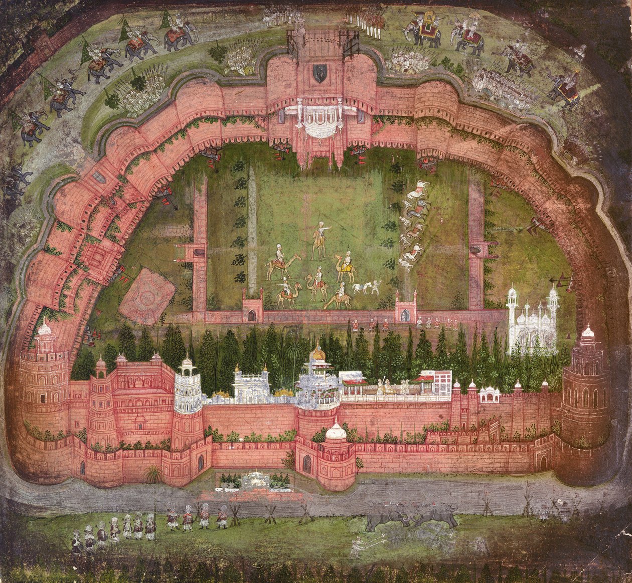 The Red Fort, Agra, Johnson Album VII no.1 numbered 11, c.1750 by School Mughal