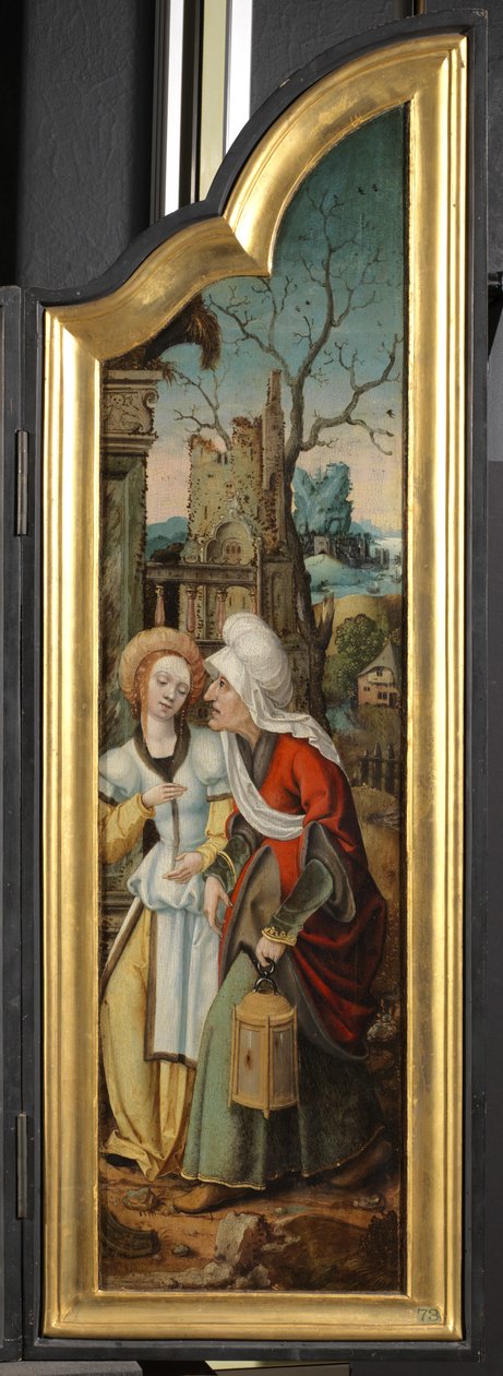 Adoration of the Shepherds (left hand panel of a triptych) by School Netherlandish