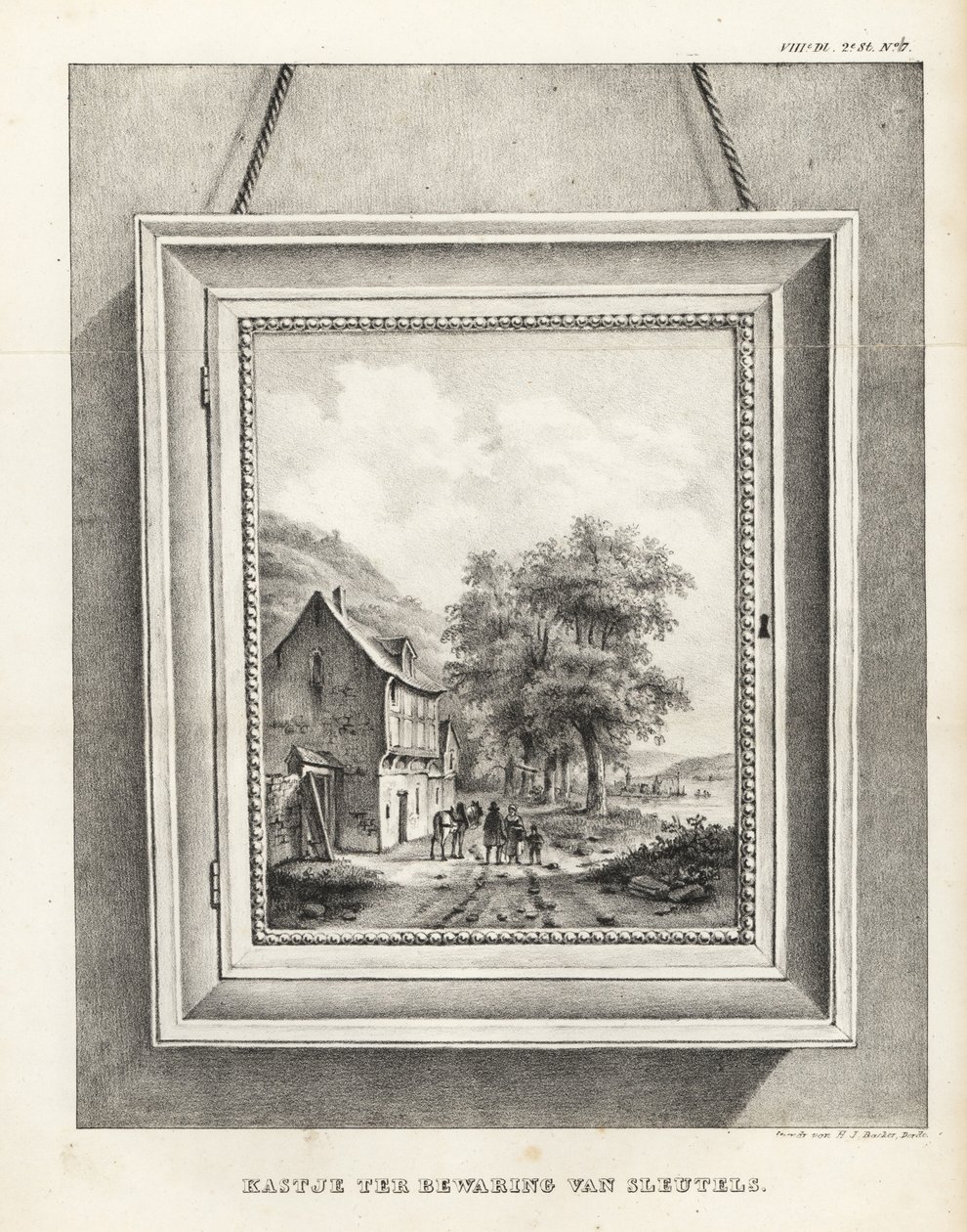 Locker for the Storage of Keys Hidden in a Picture Frame with Landscape by School Netherlandish