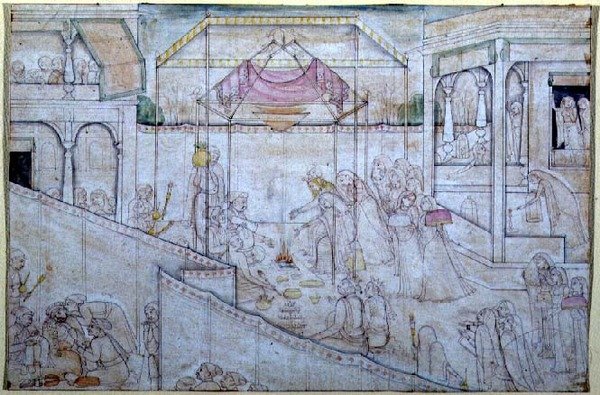 The Marriage of Nala and Damayanti by School Pahari