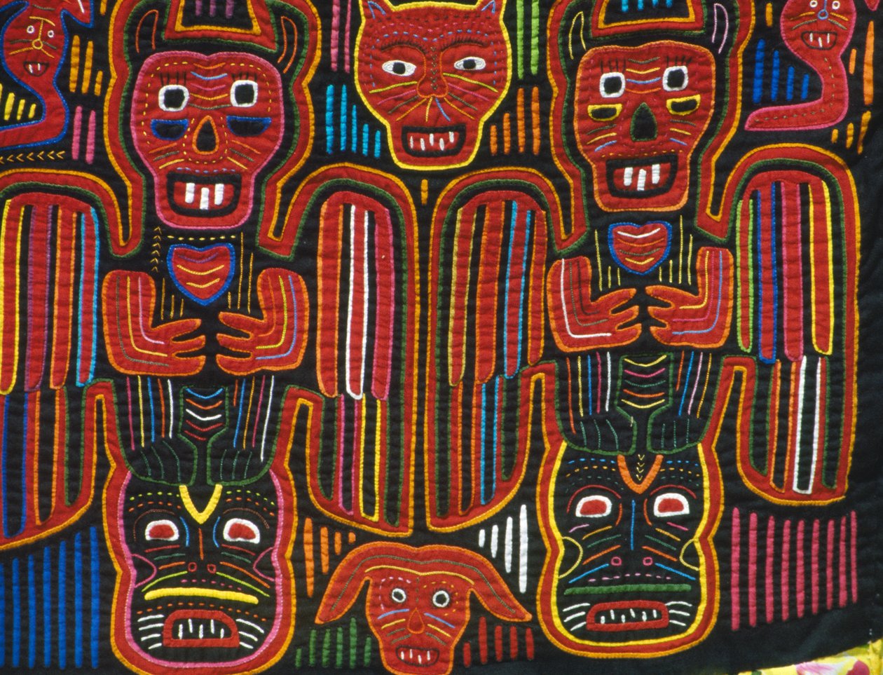 Hand-sewn colored cotton, San Blas Archipelago, Republic of Panama (detail) by School Panamanian