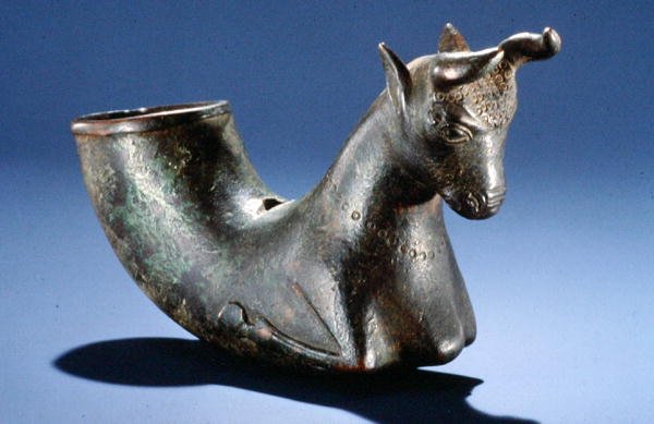 Bull with folded legs, c.550-330 BC by School Persian