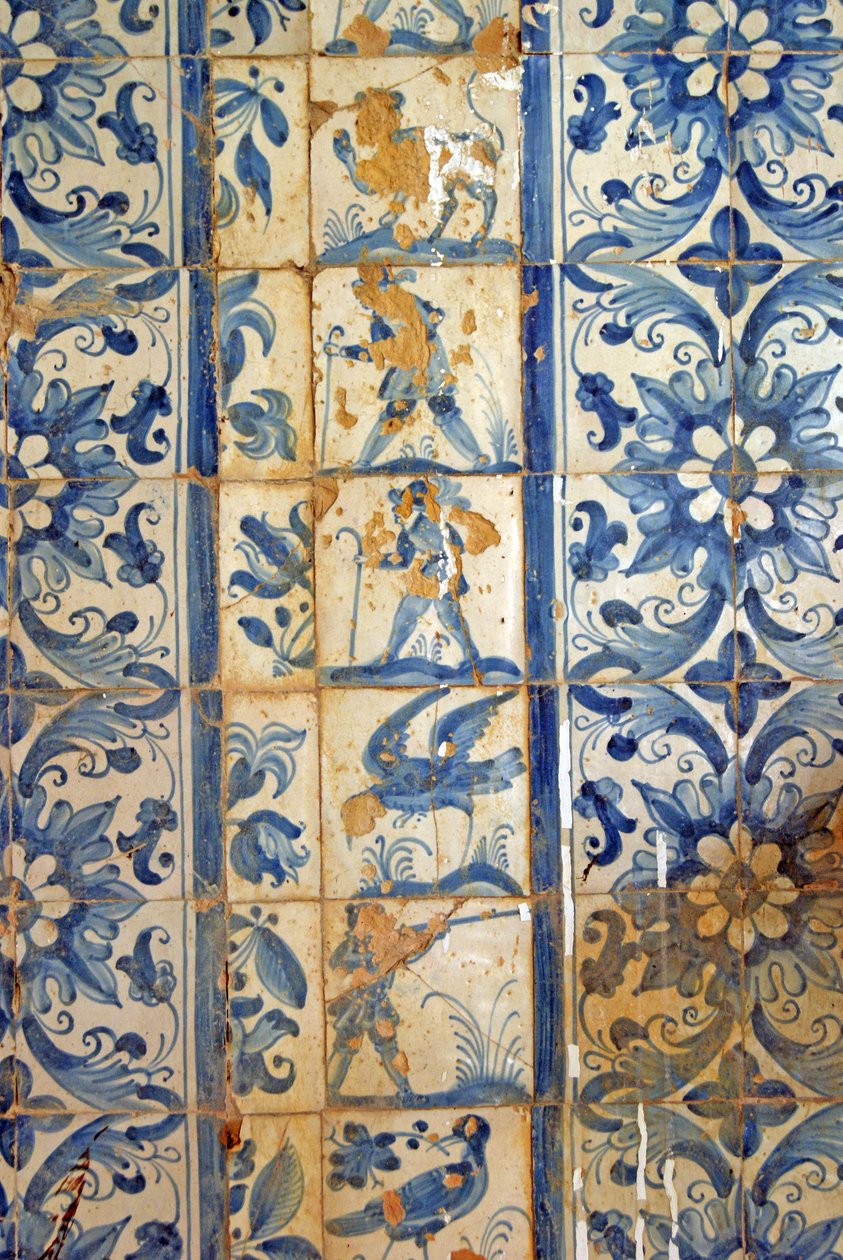 Panel depicting hunting scenes, Tarouca, Portugal by School Portuguese
