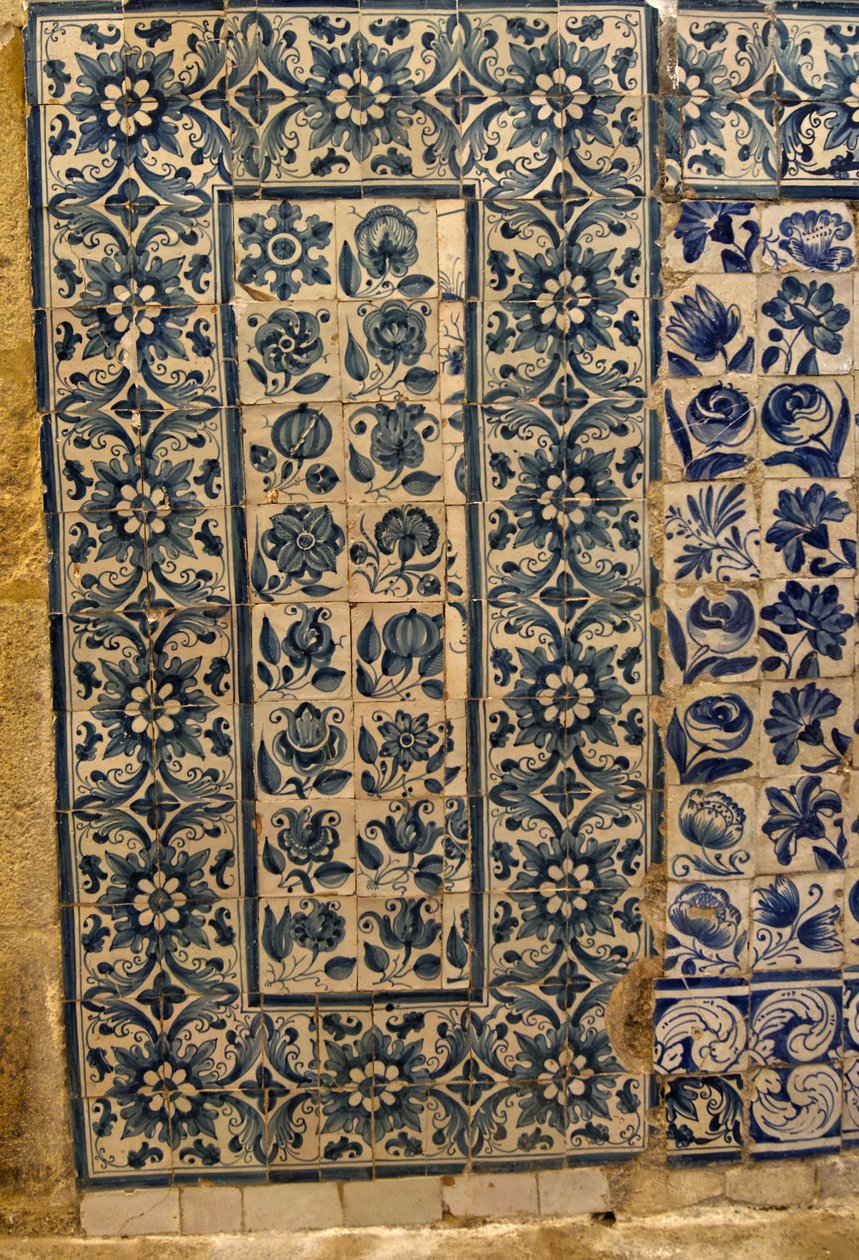 Panel depicting various species of flowers, Tarouca, Portugal by School Portuguese