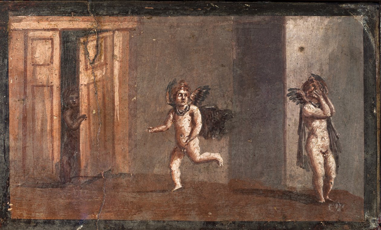 Cupids Playing Hide and Seek, Herculaneum by School Roman