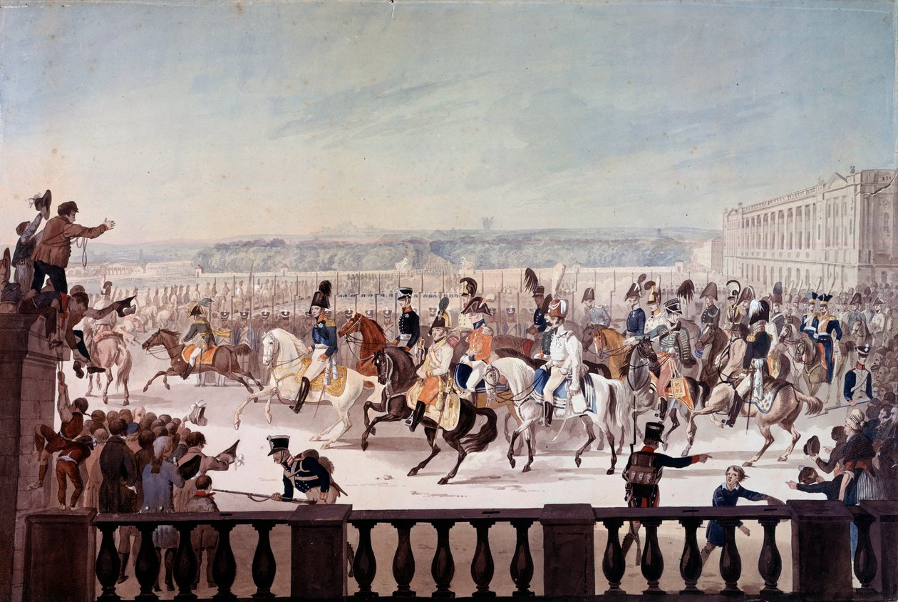 Alexandre I (1777-1825) at Paris Place de la Concorde by School Russian